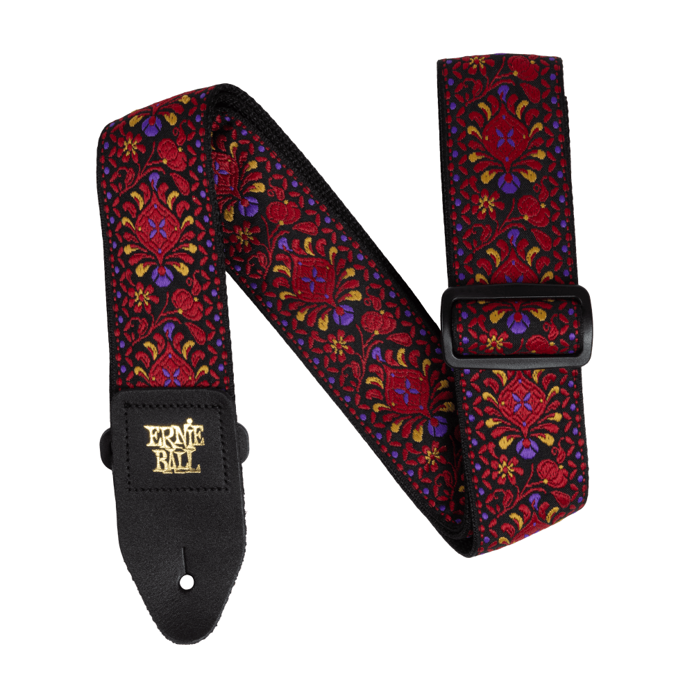 CLASSIC JACQUARD GUITAR/BASS STRAP -, Colour: crimson royal bloom