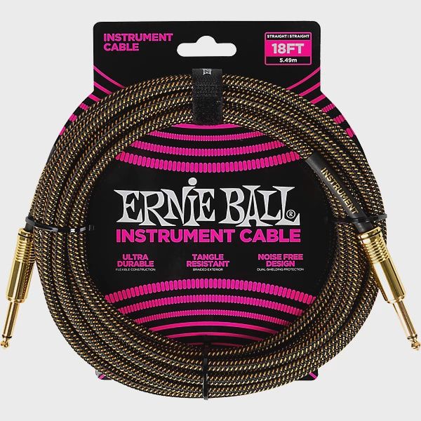 Ernie Ball Braided Instrument Cable Straight/Straight 18 ft. Pay D