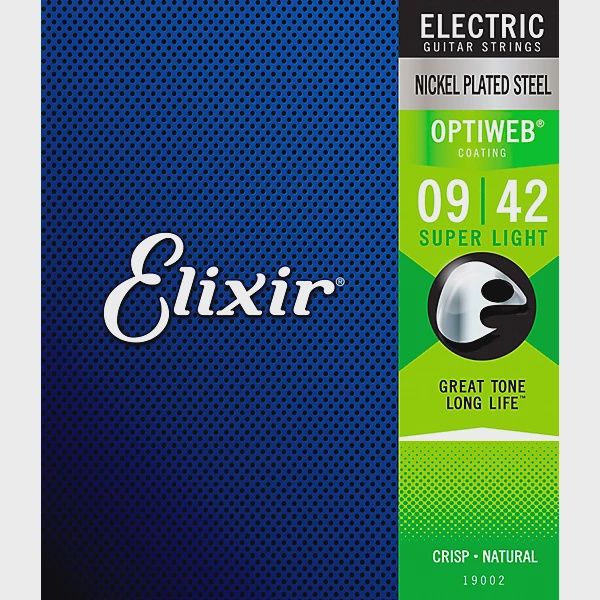 Elixir Electric Guitar Strings With OPTIWEB Coating, Super Light (.009-.042)