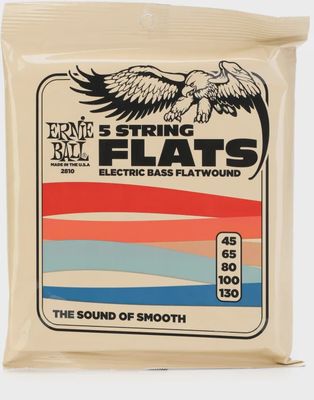 Ernie Ball EB2810 Flatwound Electric Bass Guitar Strings - .045-.130 5-string