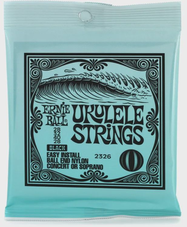 Ernie Ball 2326 Black Nylon Ball End Concert/Soprano Ukulele Strings Nylon Concert/Soprano Ukulele Strings (.028, .032, .040, .028) - Black