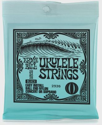 Ernie Ball 2326 Black Nylon Ball End Concert/Soprano Ukulele Strings Nylon Concert/Soprano Ukulele Strings (.028, .032, .040, .028) - Black
