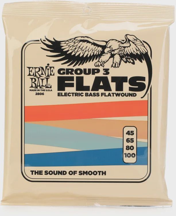 Ernie Ball EB2806 Flatwound Group III Electric Bass Strings - .045-.100