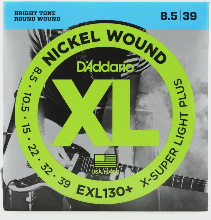 D&#39;Addario EXL130+ Nickel Wound Electric Guitar Strings - .0085-.039 Super Light Plus