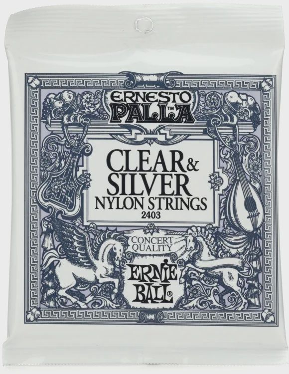 Ernie Ball 2403 Ernesto Palla Clear &amp; Silver Nylon Classical Guitar Strings - Medium Tension
