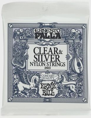 Ernie Ball 2403 Ernesto Palla Clear &amp; Silver Nylon Classical Guitar Strings - Medium Tension