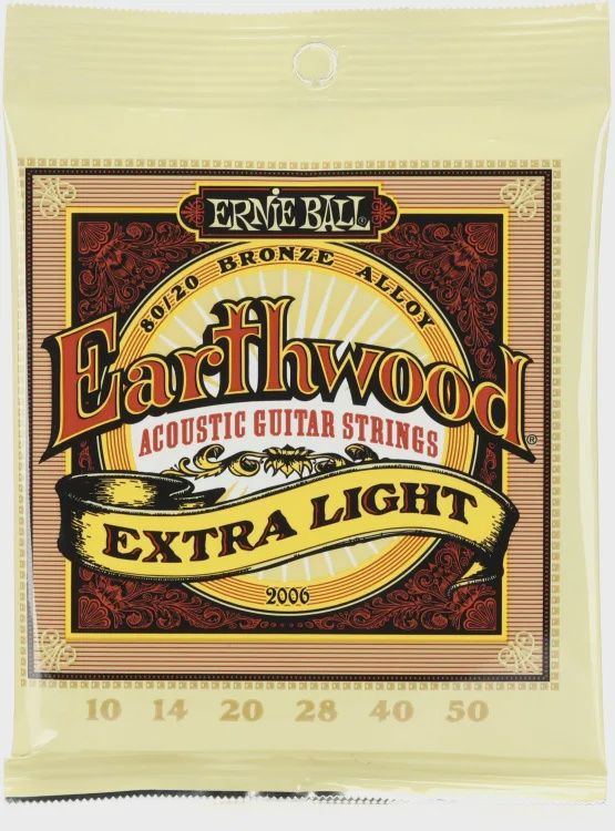 Ernie Ball 2006 Earthwood 80/20 Bronze Acoustic Guitar Strings - .010-.050 Extra Light