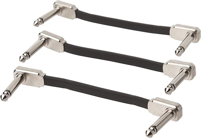 Ernie Ball Flat Ribbon Patch Cable 3-Pack, 3in, Black (P06220)