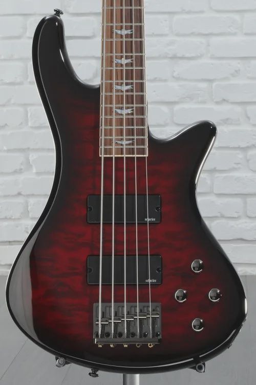 Schecte 5 Bass Guitar - Black Cherry