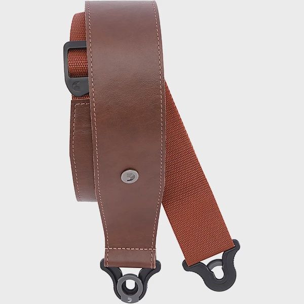 D&#39;Addario Comfort Leather Auto Lock Guitar Strap Brown 2.5 in.