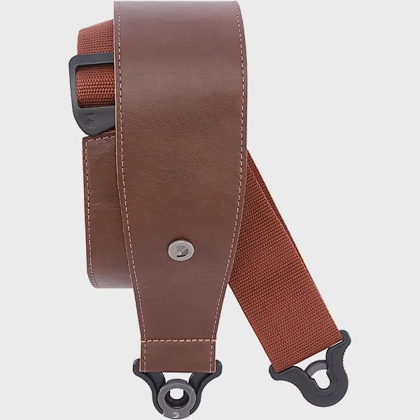 D&#39;Addario Comfort Leather Auto Lock Guitar Strap Brown 3 in.
