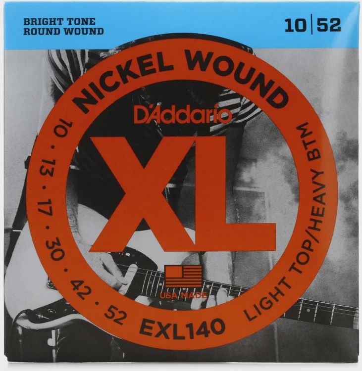 D&#39;Addario EXL140 XL Nickel Wound Electric Guitar Strings - .010-.052 Light Top/Heavy Bottom