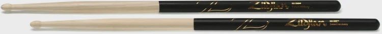 Zildjian Hickory Dip Series Drumsticks - 5A - Wood Tip - Black