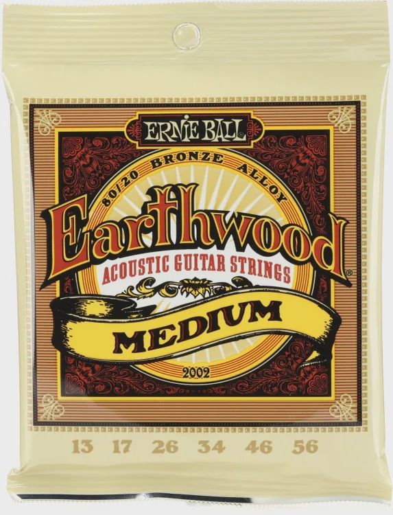 Ernie Ball 2002 Earthwood 80/20 Bronze Acoustic Guitar Strings - .013-.056 Medium