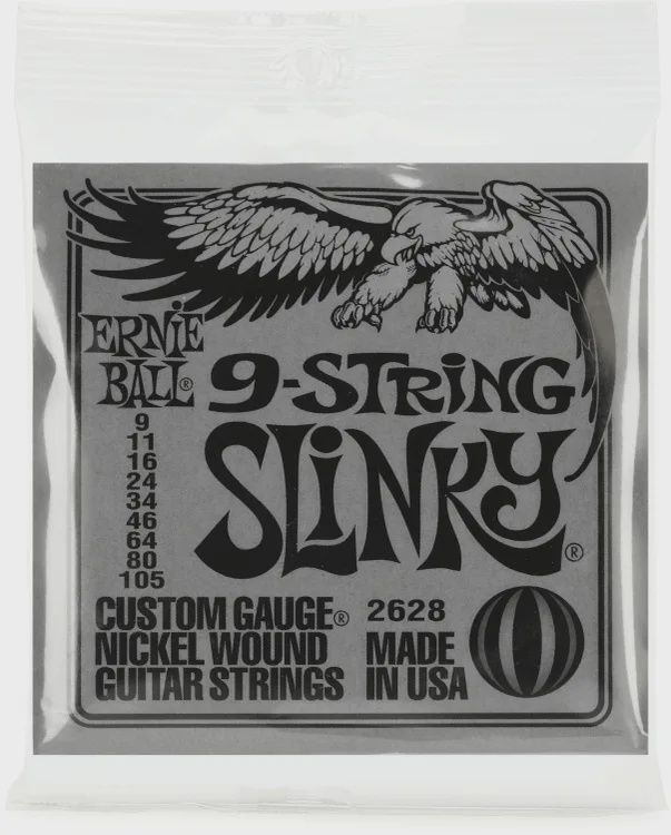 Ernie Ball 9 string slinky 9-105