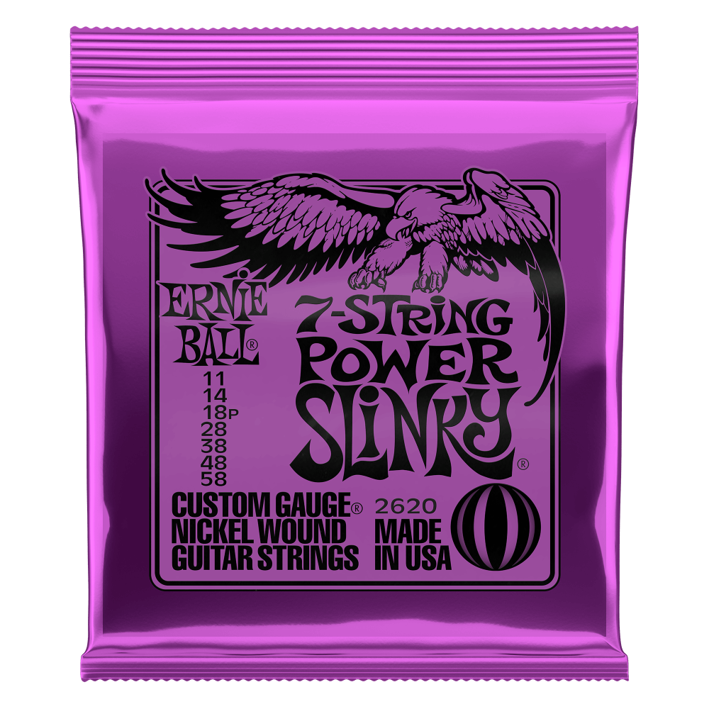 Power Slinky Nickel Wound 7-String Electric Guitar Strings 11-58 Gauge