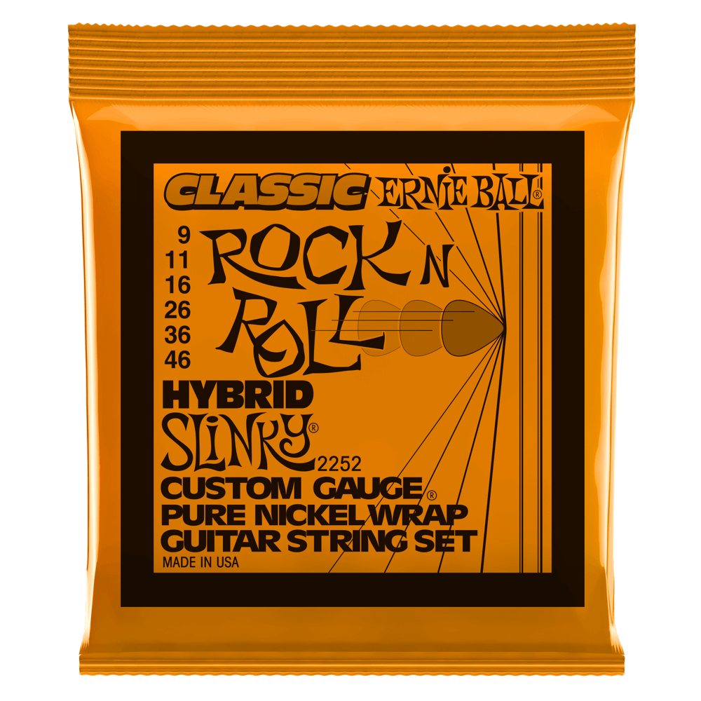 Hybrid Slinky Classic Rock n Roll Pure Nickel Wrap Electric Guitar Strings 9-46 Gauge