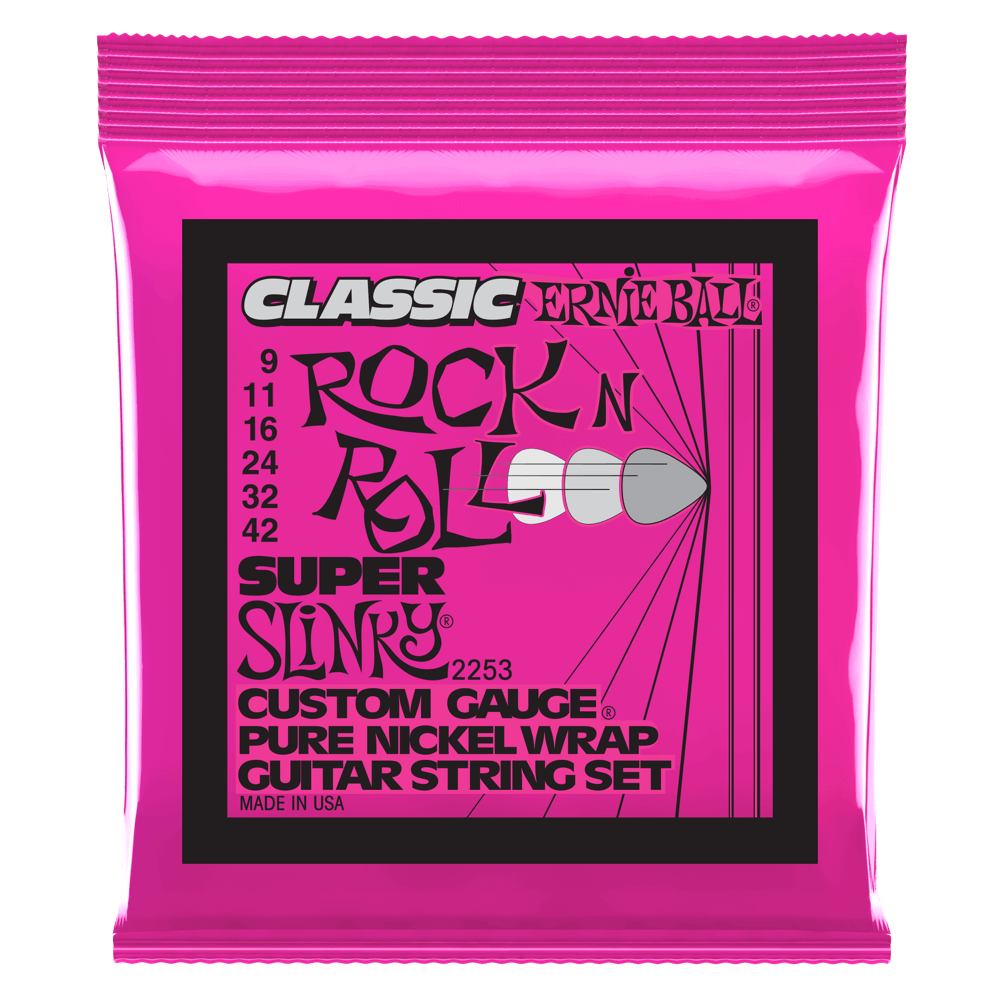 Super Slinky Classic Rock n Roll Pure Nickel Wrap Electric Guitar Strings 9-42 Gauge