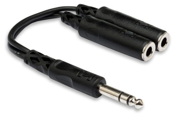 Y Cable 1/4 in TRS to Dual 1/4 in TRSF