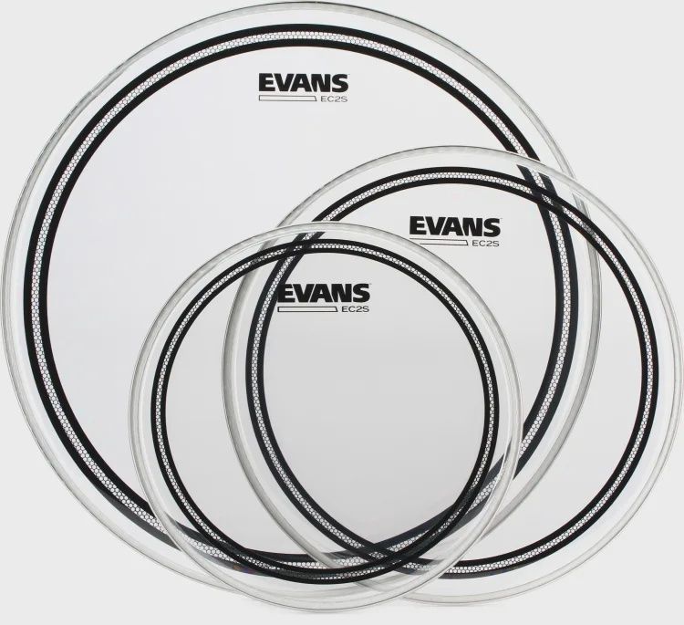 Evans EC2S Clear 3-piece Tom Pack - 10/12/16 inch