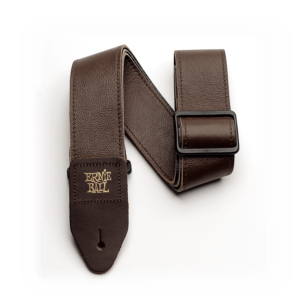 Tri-Glide 2in Italian Leather Guitar Strap/Bass Strap - Brown