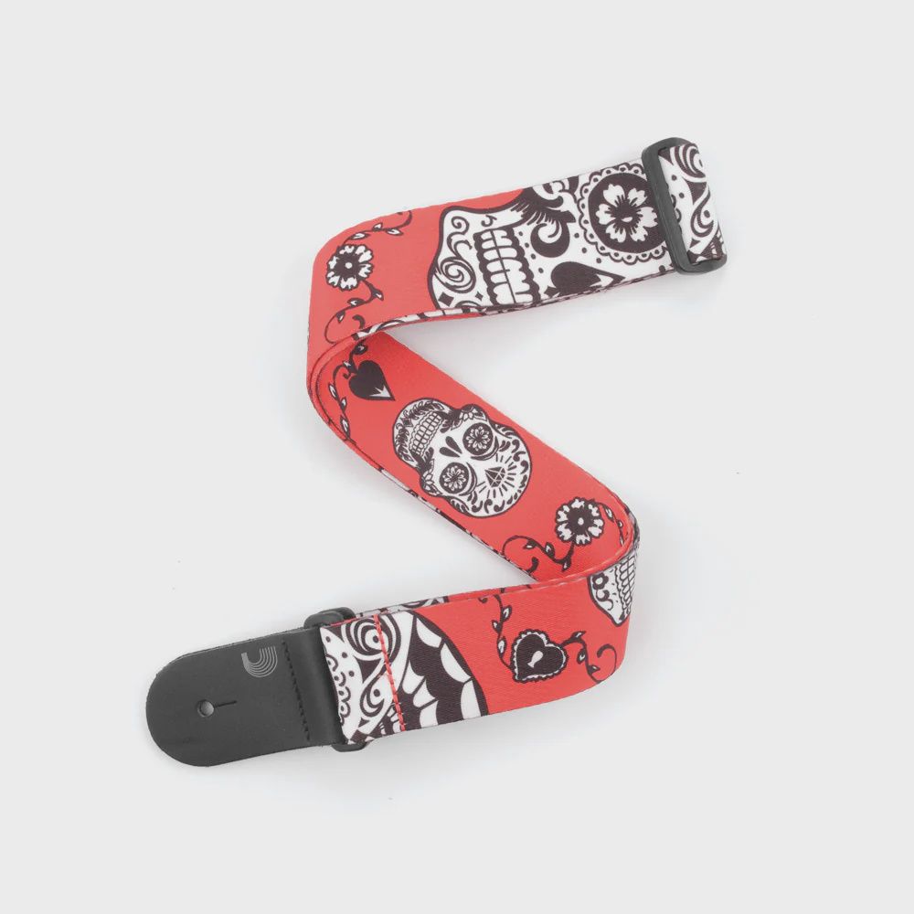 Polyester Guitar Straps Red Sugar Skulls