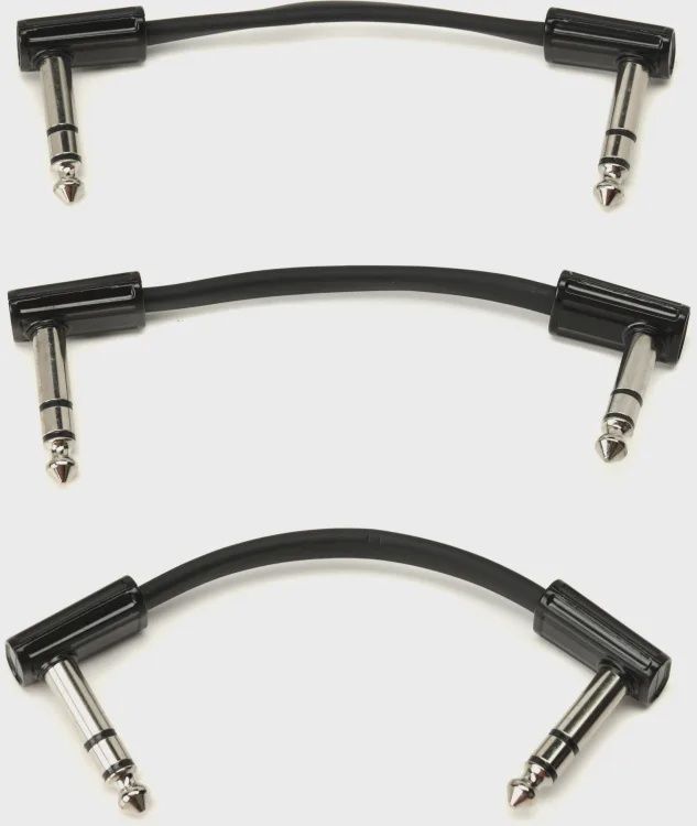 MXR 3PDCIST03R TRS 3-inch Stereo Ribbon Patch Cable - Right Angle to Right Angle (3-pack)