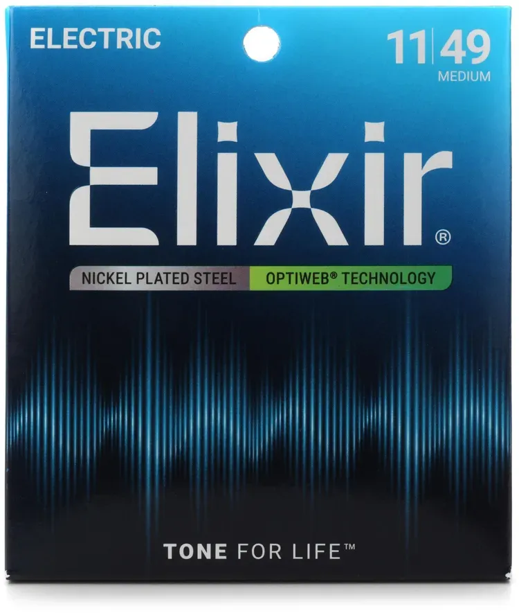 Elixir Strings 19102 Optiweb Electric Guitar Strings - .011-.049 Medium
