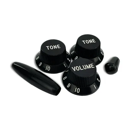 Allparts Complete Knob Set For Strat (5 pcs) black