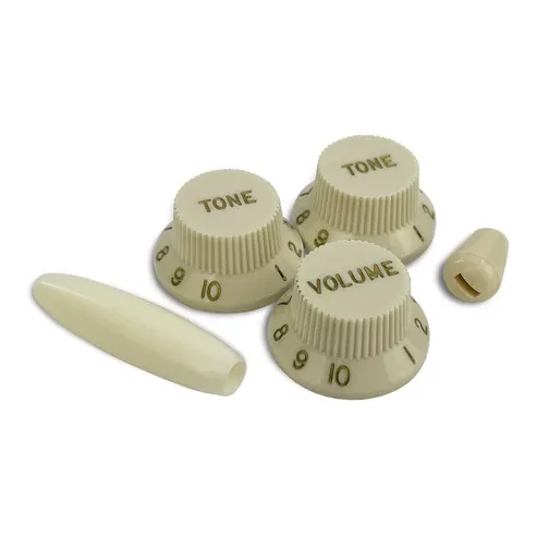 Allparts Complete Knob Set For Strat (5 pcs) parchment white