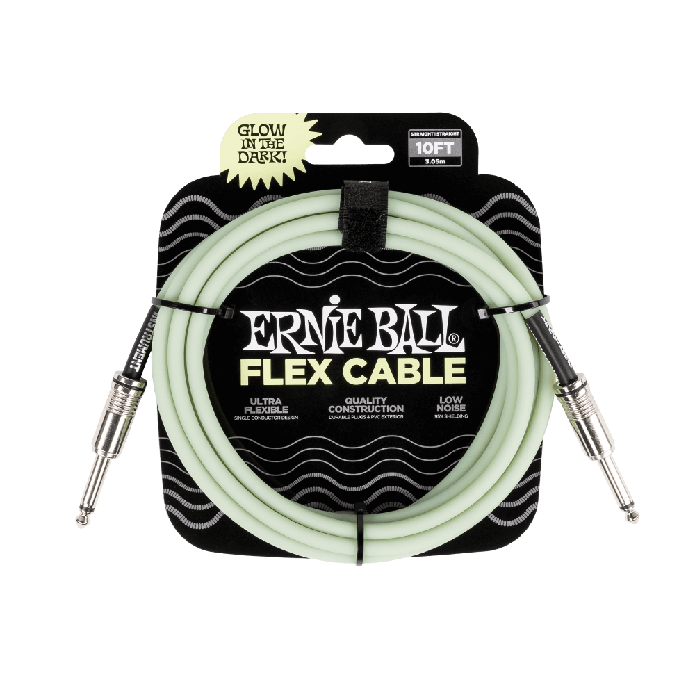 Flex Instrument Cable Straight/Straight 10ft - Glow in Dark