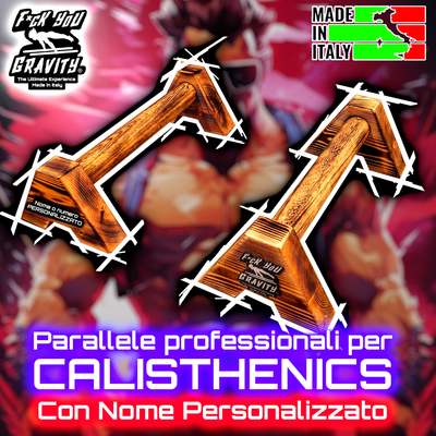 Parallele Calisthenics in Legno Shou Shi Ban - Con Nome Personalizzato