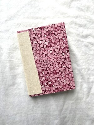 Handmade Journal, 4.5" x 6.5", Hardcover, Envelope Pages, Pink Floral