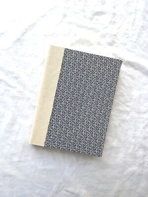 Handmade Journal, 5.5" x 7.5", Hardcover, Envelope Pages, Small Blue Floral