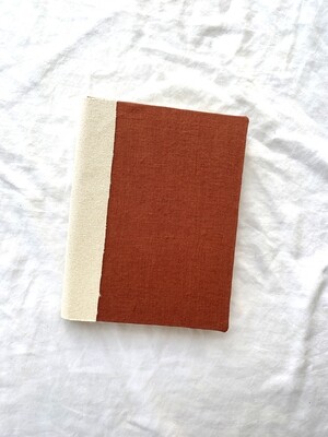 Handmade Journal, 5.5" x 7.5", Hardcover, Envelope Pages, Burnt Orange