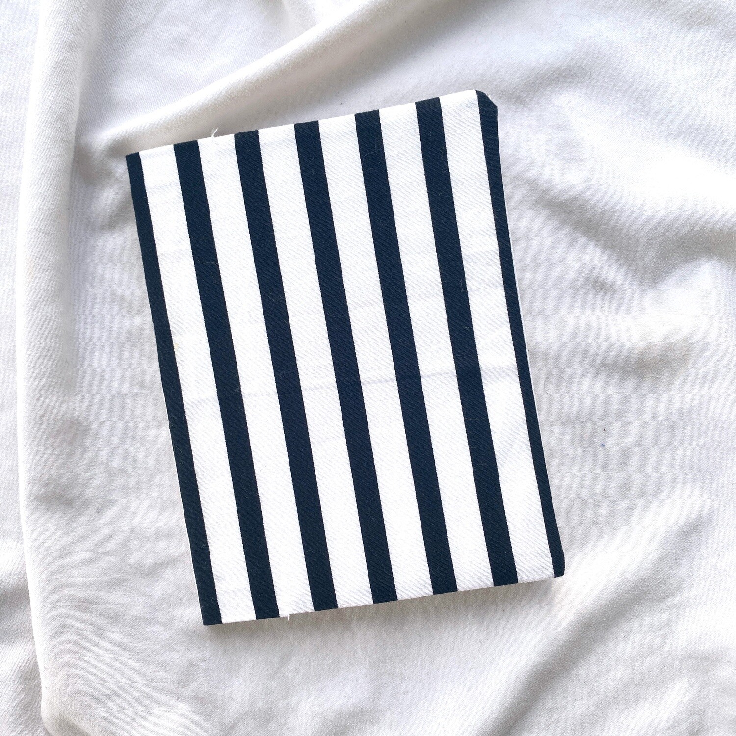 Handmade Journal, 4.5" x 5.5", Softcover, Envelope Pages, Black and White Stripes