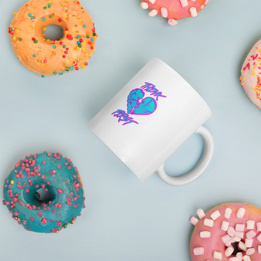 Think First White glossy mug