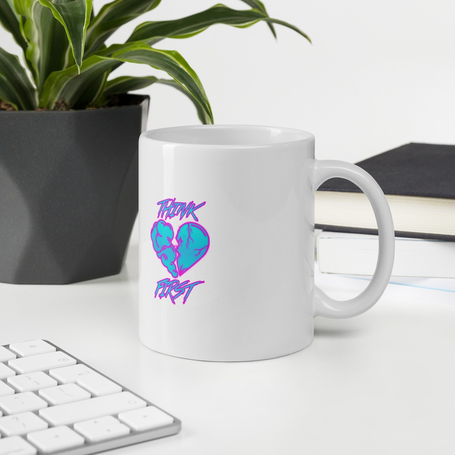 Think First White glossy mug
