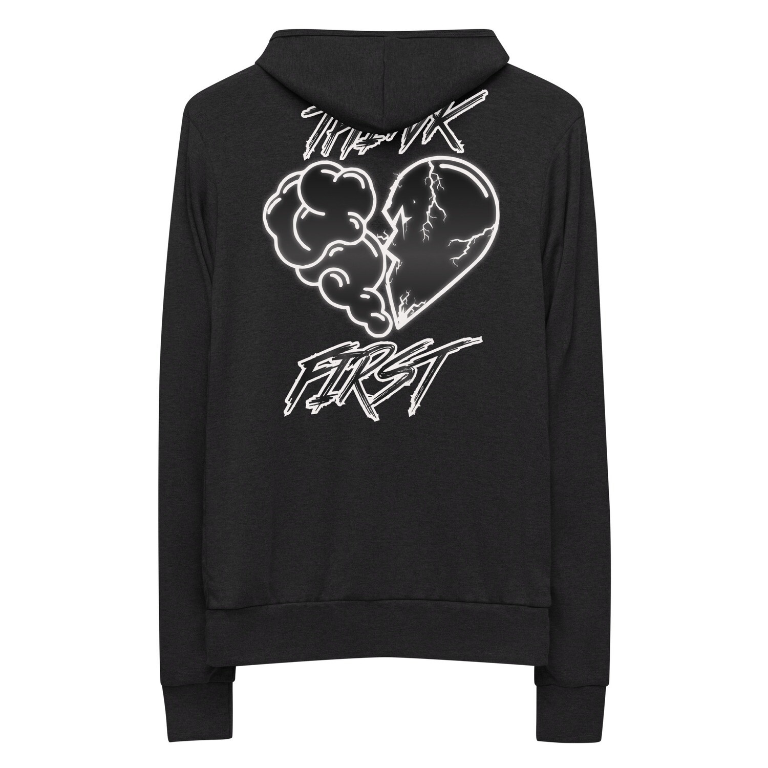Think First Mens Zip up Hoodie