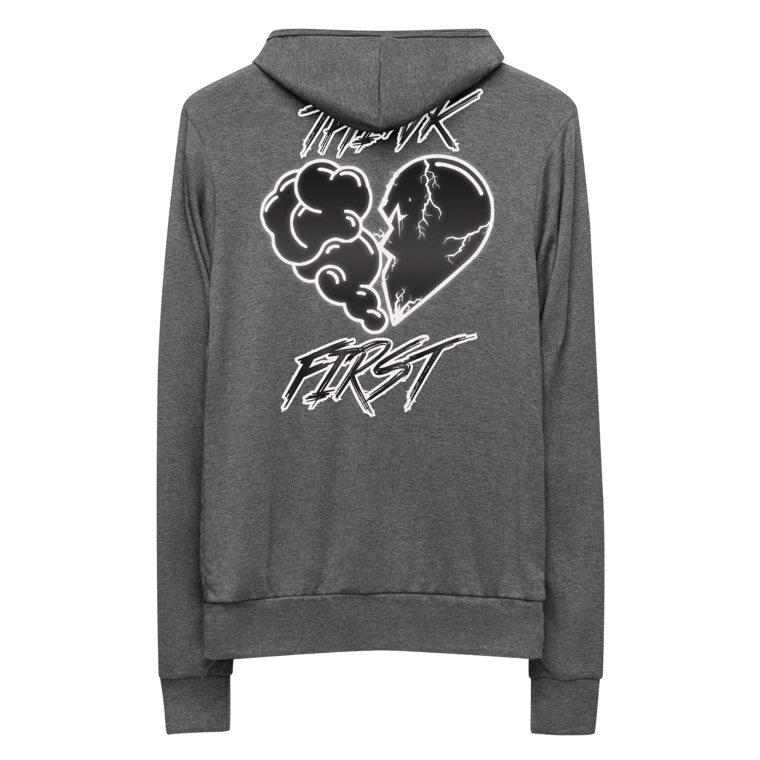 Think First Mens Zip up Hoodie