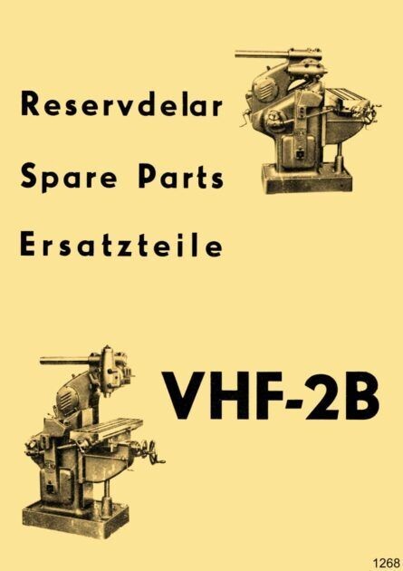 ABENE VHF-2B Milling Machine Parts Diagrams Manual