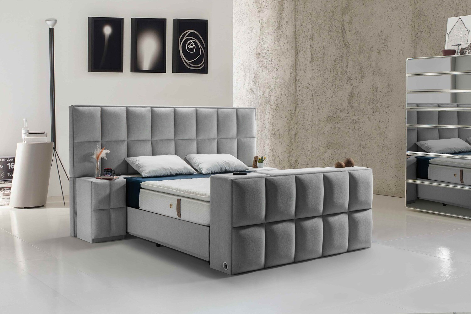 Rome Dream Boxspring - Met Matras en Nachtkast + TVLIFT