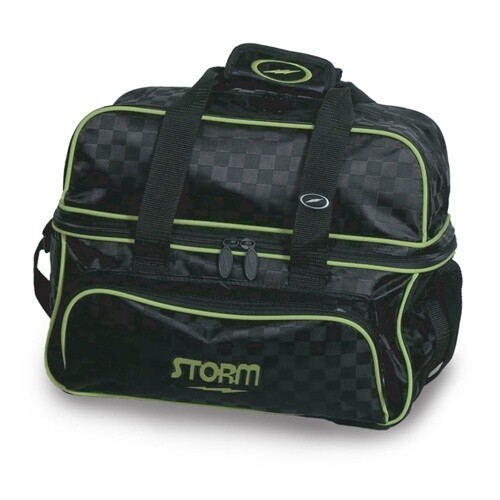 2 BALL TOTE DELUXE CHECKERED, Color: Black/Lime, Type: 2 Ball Tote