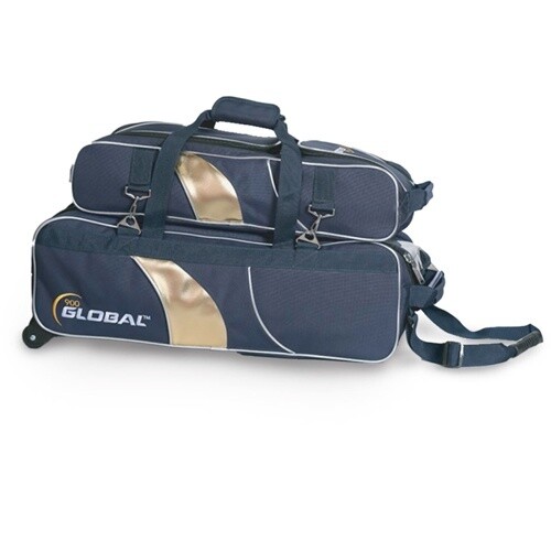 DELUXE AIRLINE 3 BALL TOTE, Color: Blue/Gold
