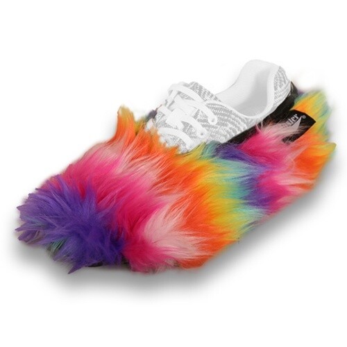 MASTER LADIES SHOE COVER FUZZY RAINBOW, Size: MED