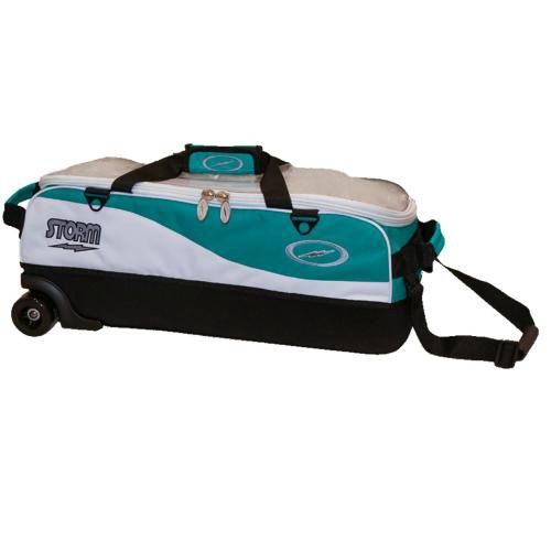 3 Ball Travel Tote Pro White/Teal/3352, Type: 3 Ball Roller Tote, Color: White/Teal