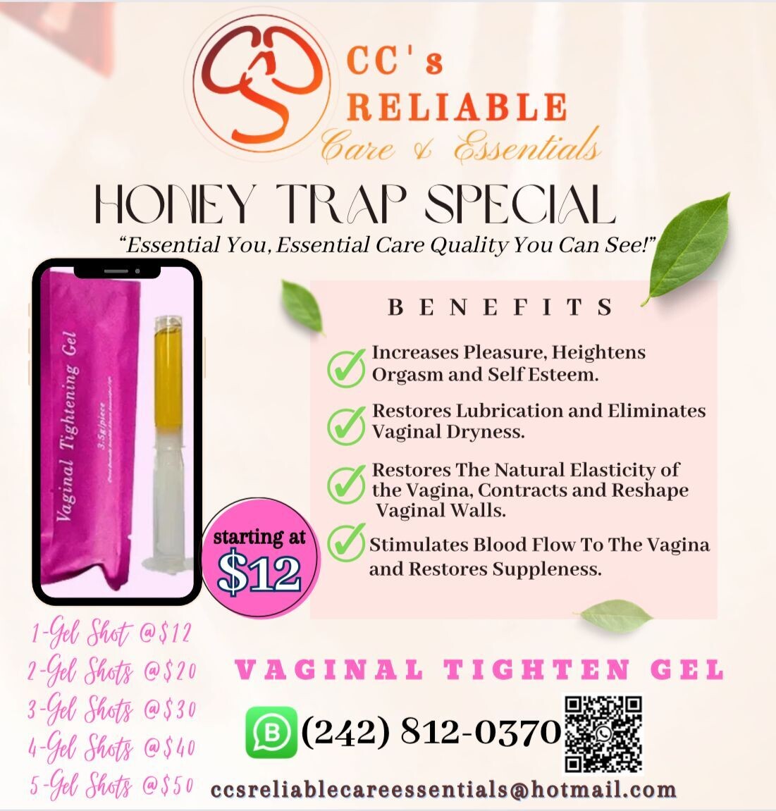 Vaginal Tightening Gel (Honey) Shots