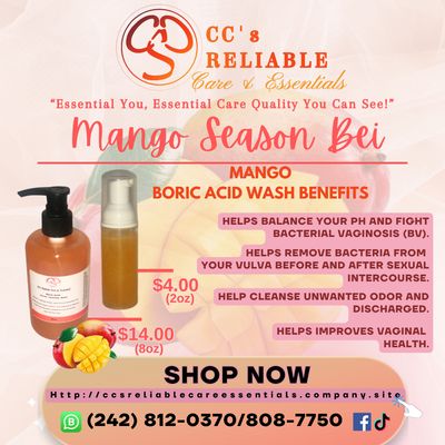 Boric Acid Wash (Mango or Vanilla)