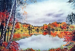 Base Lake in Fall Print