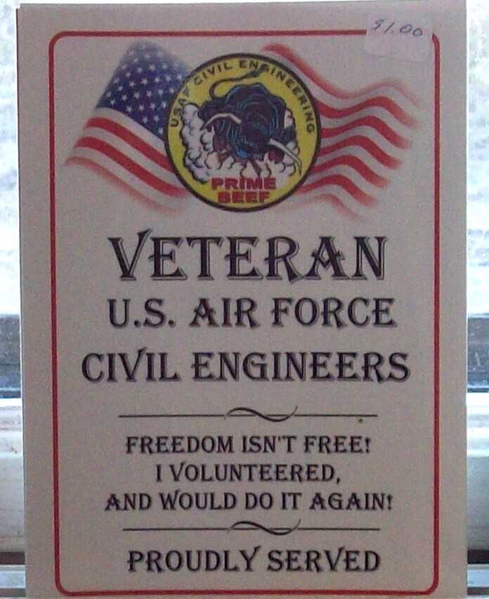 Window Sticker, Prime Beef Veteran